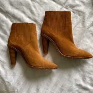 Suede cowboy shoes-boots 4” heel worn once! 40/8.5